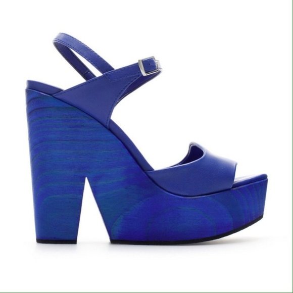 Blue Platform Heels - Picture 2 of 4